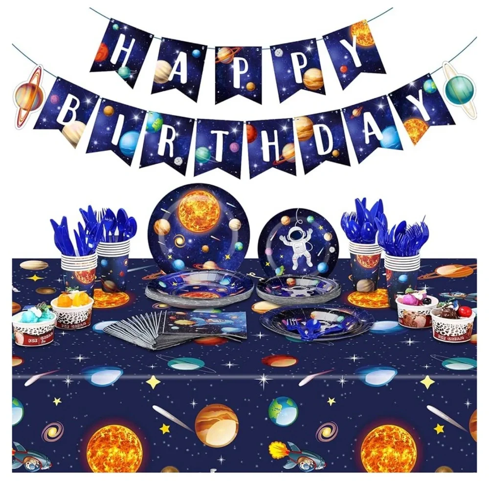 Outer Space Birthday Party Supplies Serve 24 Space Party Tableware set